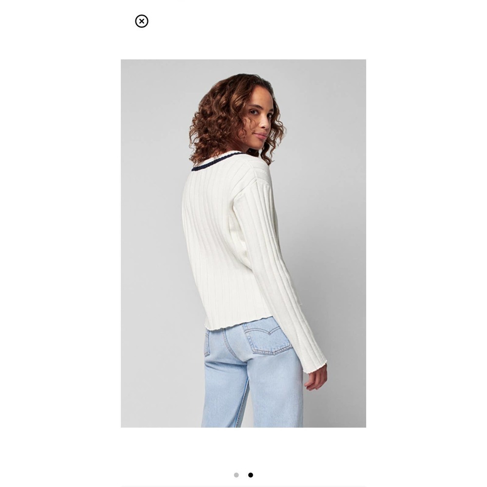 NWT Faherty Organic Cotton Sweater in Optic White Size M